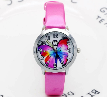 Children's Watches Kids Quartz Watch Student Girls Quartz-watch Cute Colorful Butterfly Dial Waterproof Watch