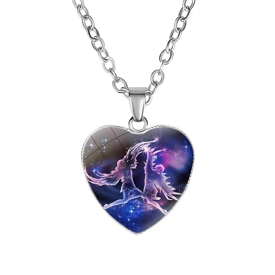 Kvinnors Zodiac Heart Pendant halsband