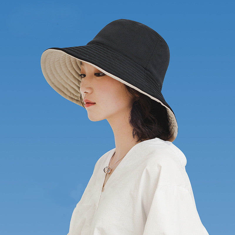 Chapeau de soleil double face avec protection solaire