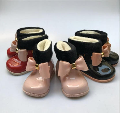 Children Bow Rain Boots Baby Rubber Shoes