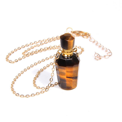 Collier pendentif en cristal de bouteille de parfum