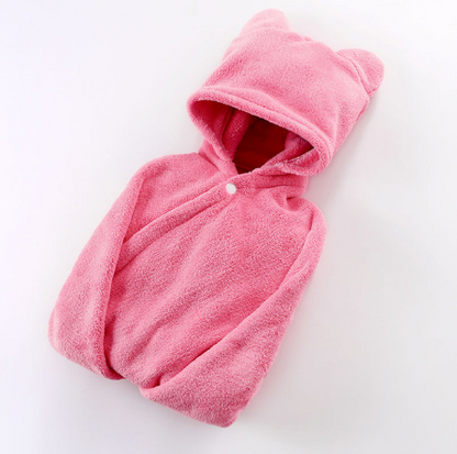 Serviette de bain à capuche en coton pour bébé