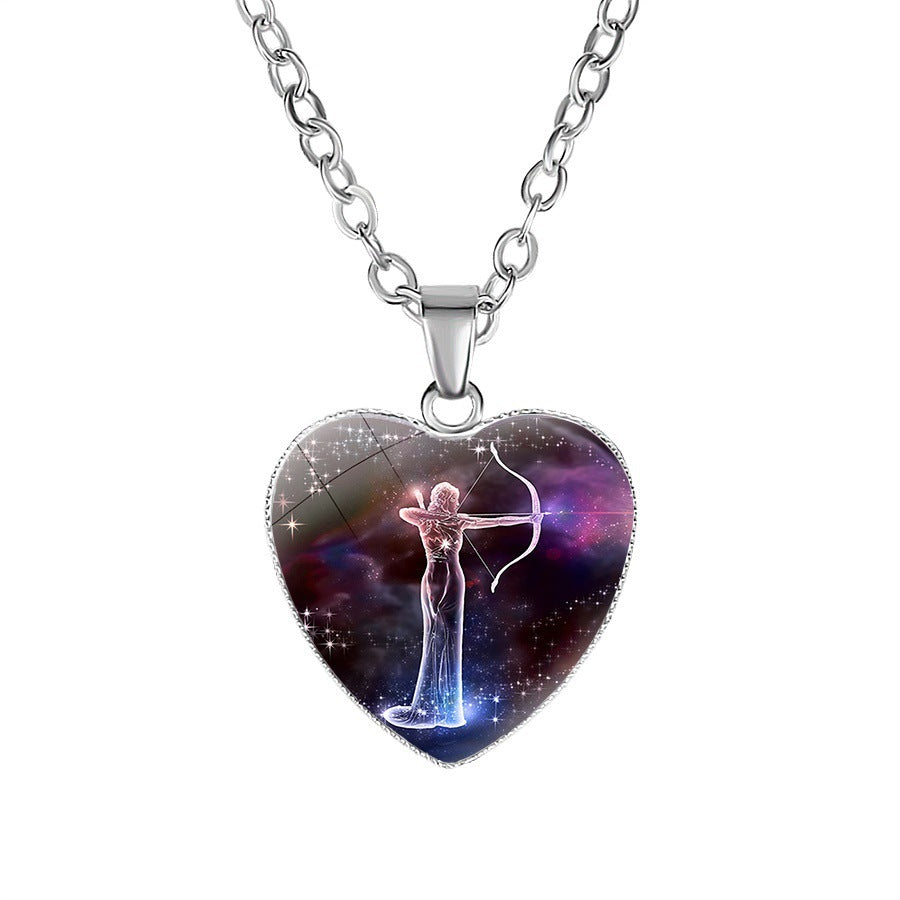 Kvinnors Zodiac Heart Pendant halsband