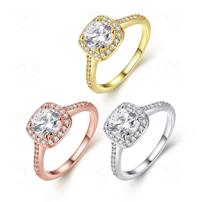 Bague en or Rose pour femmes, bijoux en Zircon et diamant, mode européenne et américaine