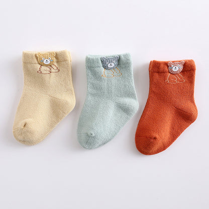 Accessoires de dessin animé, chaussettes pour bébé, chaussettes en coton désossées pour bébé