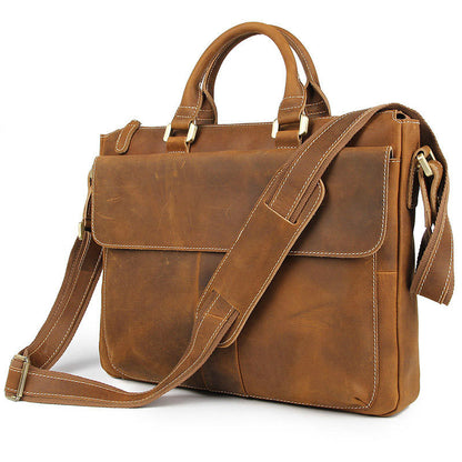 Retro Crazy Horse Leather Crossbody Bag