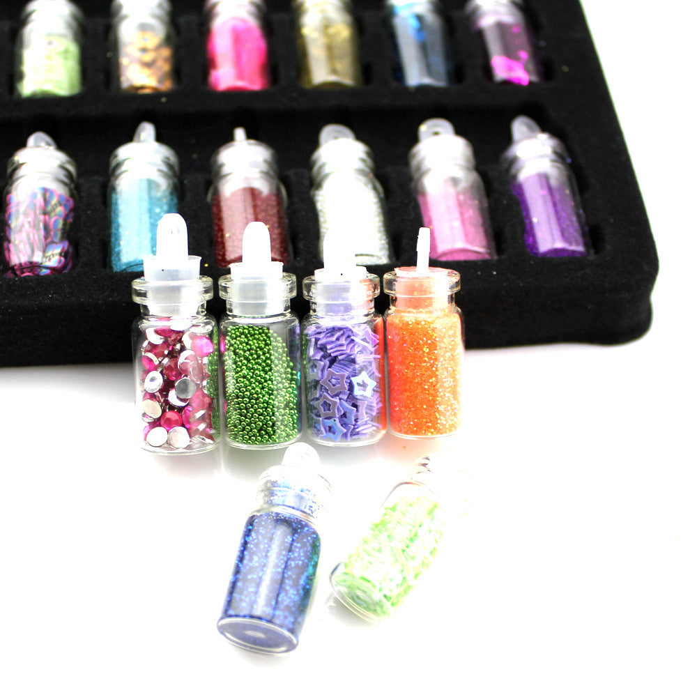 48 In One Nail Smyckesset Nagelpaljetter Powder DIY Handgjorda leksaksmaterial 11x22mm