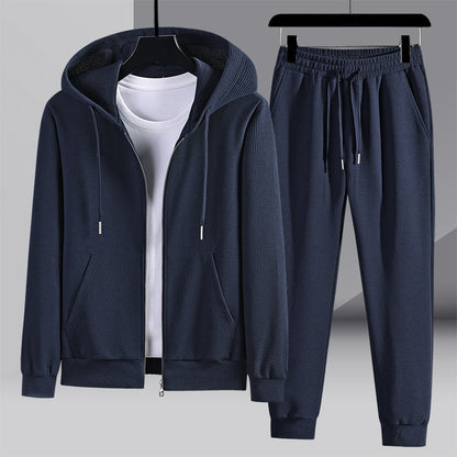 Sports Set Waffle Couple Hooded Sportswear