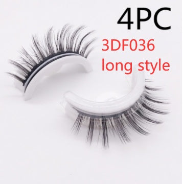 Återanvändbara 3D Mink Lashes naturliga falska ögonfransar Självhäftande falska limmar fria lass Makeup ögonfrans Extens Silk ögonfransar