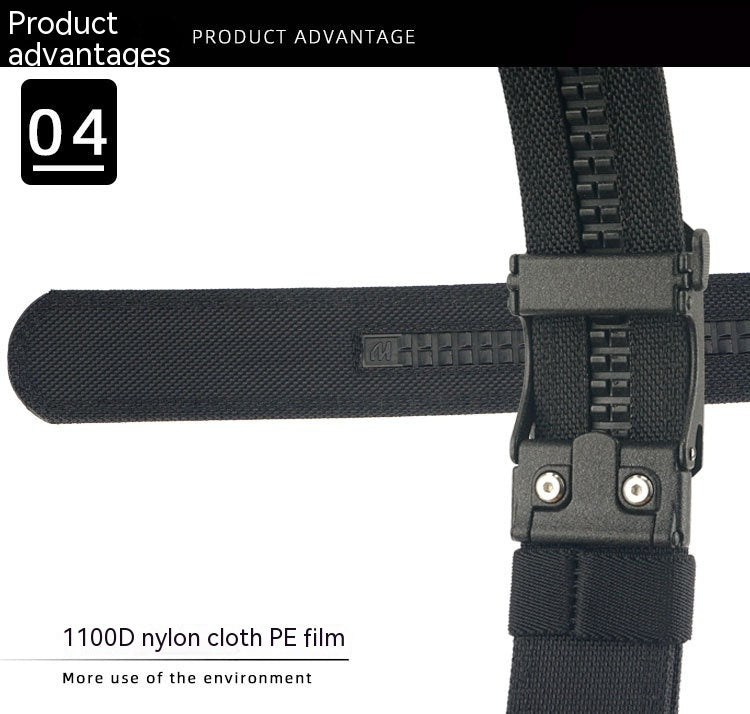 Men's Outdoor Casual Dual-Use Automatic Buckle Belt - Thickened Hardened Double-Layer