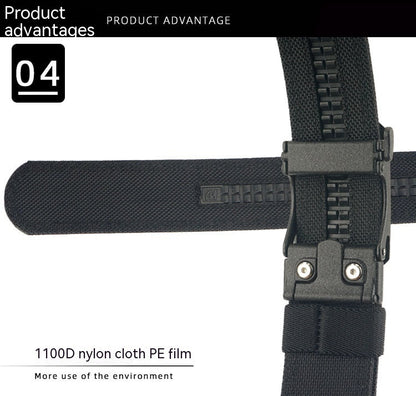 Men's Outdoor Casual Dual-Use Automatic Buckle Belt - Thickened Hardened Double-Layer
