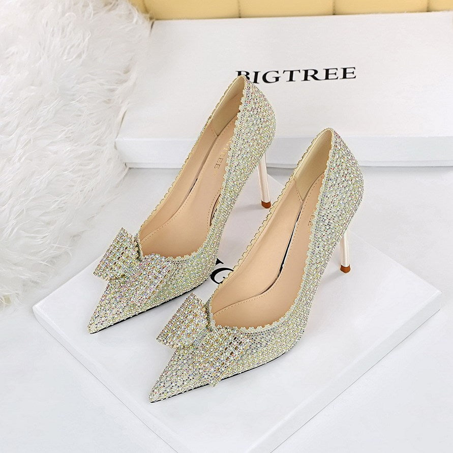 Women's Princess Wedding Shoes - Rhinestone Stiletto Heels