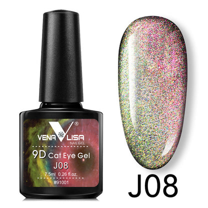 Venalisa 9D Gellack Cat Eye Magic Chameleon Gellack Nagelmanikyr Galaxy Starry Magnetic Multicolor 5ml Nagellack