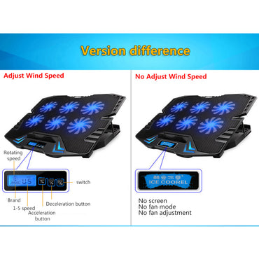 Laptop Radiator 6 Fans LCD Screen Display Touch Operation