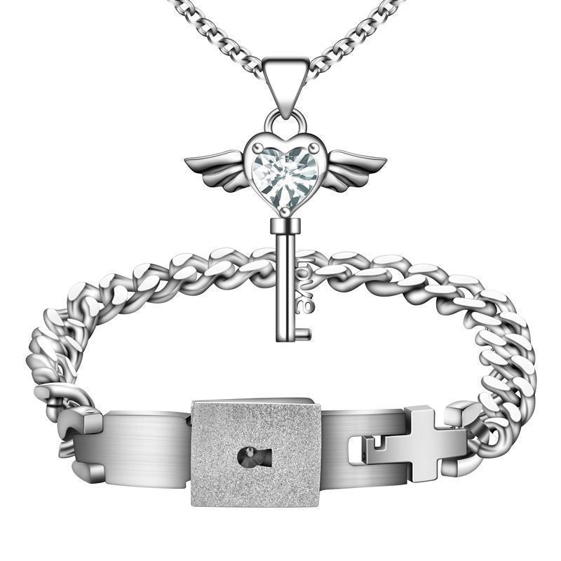 Concentric Lock Bracelet & Necklace Set - Premium Quality