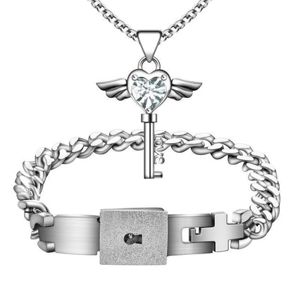 Concentric Lock Bracelet & Necklace Set - Premium Quality