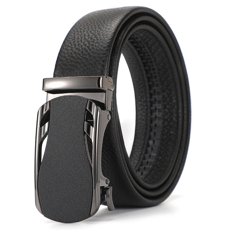 Men's Genuine Leather Automatic Pure Leather Belt - Authentic Confidence
