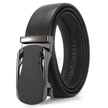 Men's Genuine Leather Automatic Pure Leather Belt - Authentic Confidence