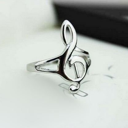 Unique Hollow Out Musical Notes Rings For Women Men Jewelry High Quality