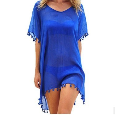 Robe ample en mousseline de soie pour femmes, tunique de plage d'été, chemise de couverture