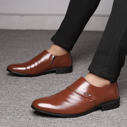 Chaussures décontractées à bout pointu pour hommes, chaussures en cuir pour hommes