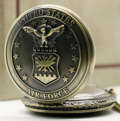 US Air Force Standard Personality Features Large Vintage Quartz Pocket Watch