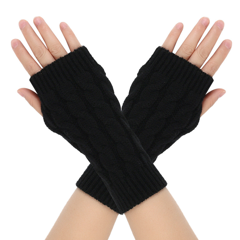 Warm Wool Gloves Winter Men's Open Finger