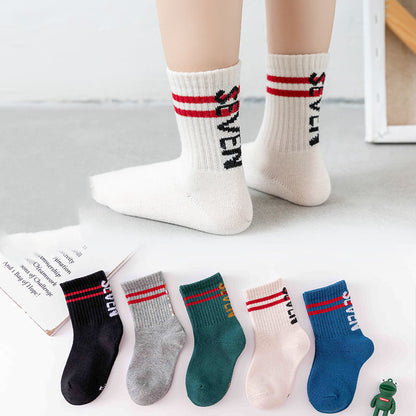 Chaussettes en coton pour enfants, Tube moyen, chaussettes épaisses pour bébé dinosaure