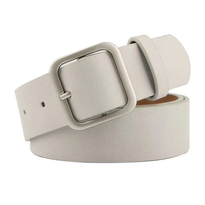 35cm Wide Retro Alloy Square Buckle Belt - Maximum Impact