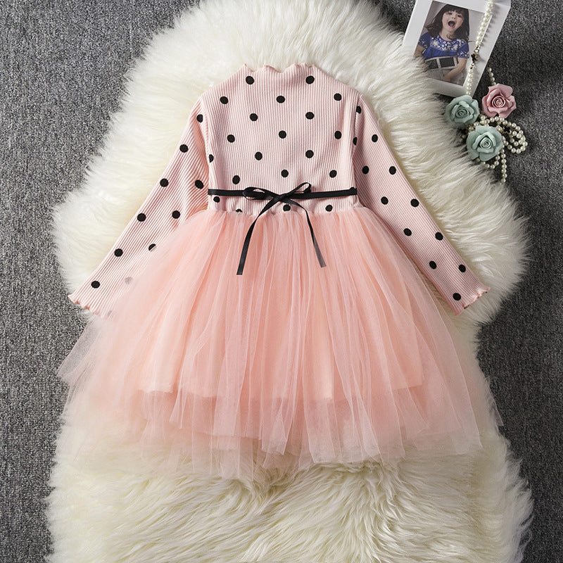 Robes Tutu en dentelle à manches longues pour bébés filles, vêtements de fête de 1er anniversaire pour nouveau-né, tenue décontractée, printemps-hiver