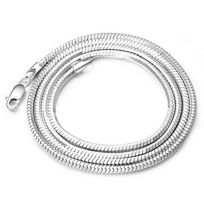 Sterling Silver Plated platinum necklace chain jadoku men clavicle silver chain Korean fashion collar men and women lovers of silver