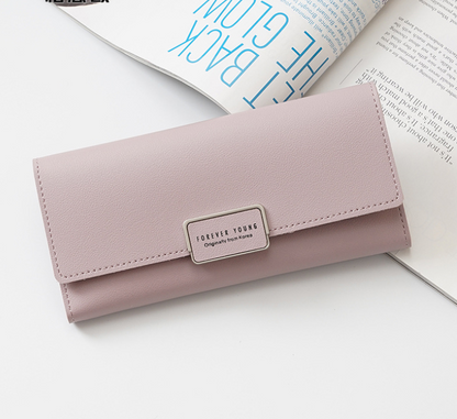 Women's wallet Korean version of the three fold long buckle clasp bag multi-card position pu leather wallet factory direct one generation