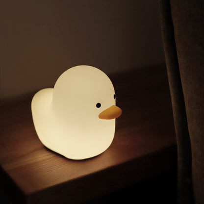 Nordic Cute Lovely Cartoon Dull Duck Led Night Light Silicone USB Charging NightLight Holiday Gifts Kids Room Bedside Bedroom