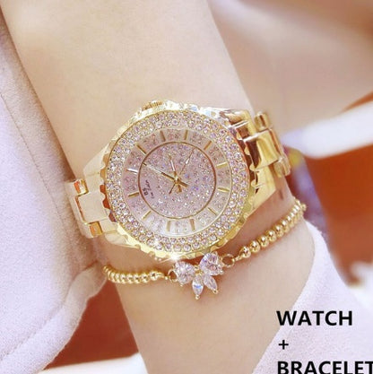 Hot new starry women's watch full brick automatic non-mechanical ladies watch student fashion watch waterproof