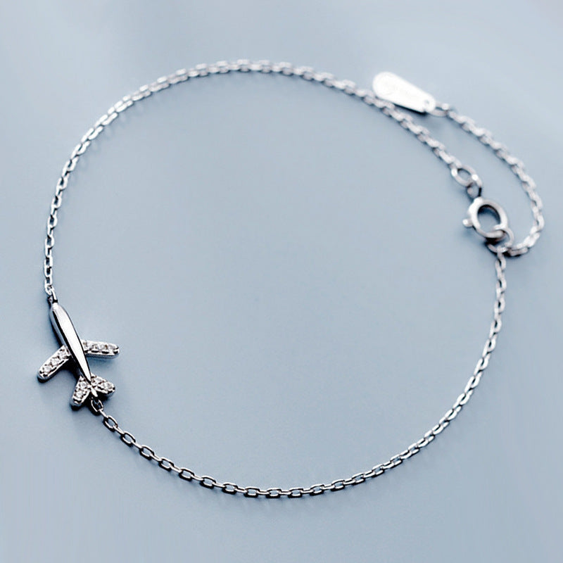 Flygplansarmband Damarmband i 925 Silver med Diamanter