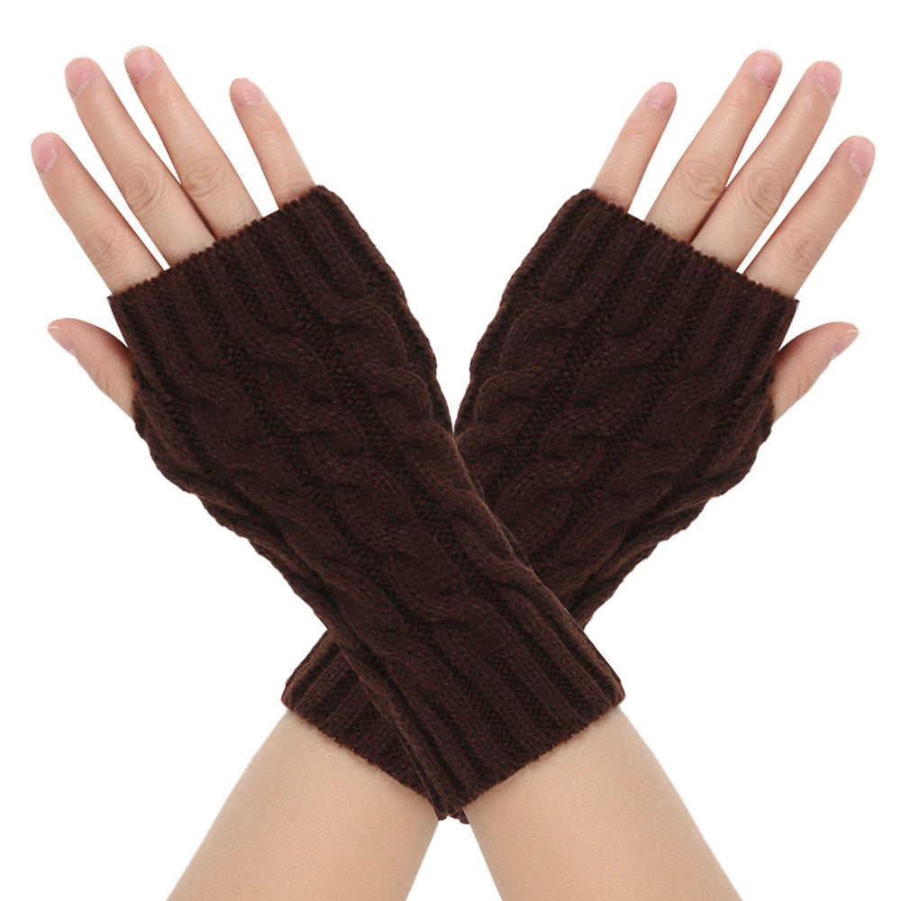 Warm Wool Gloves Winter Men's Open Finger