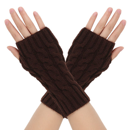 Warm Wool Gloves Winter Men's Open Finger