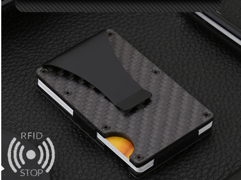 Carbon fiber RFID anti-magnetic card package aluminum bank card credit card card business card holder wallet European and American metal wallet