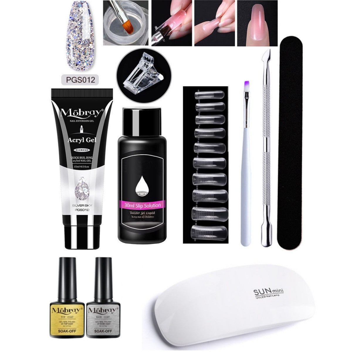 7-delad Nail Art Crystal Extender Set