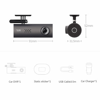 Tableau de bord intelligent WiFi DVR, caméra sans fil à 130 degrés, 1080P FHD, Version nocturne, capteur G, enregistreur de conduite