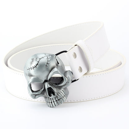 Men's Skull Head Leather Belt - Rebellious Edge