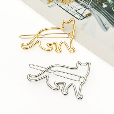 Metal hollow KT cat hairpin alloy frog clip hairpin clip hair accessories