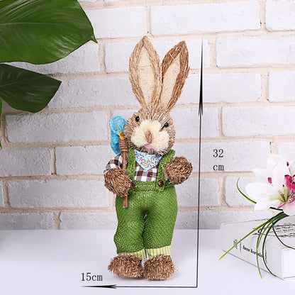 Simulation Papyrus Easter Rabbit Decoration Home Shopping Mall Garden Decoration European Fairy Tale Rabbit Decorations