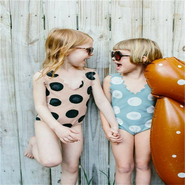 Girls' Dotted One-Piece Swimsuit