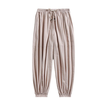 Ankle Banded Slacks Thin Breathable Cotton And Linen