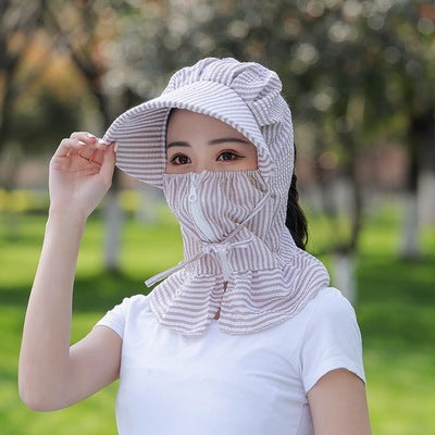 Chapeau de protection solaire femme couverture visage été