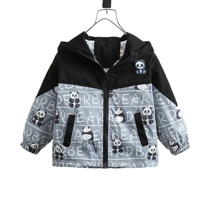 Boys' Coat Spring And Autumn Hooded Jacket