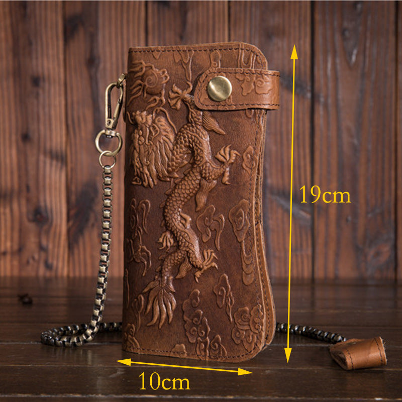 Dragon grain leather wallet