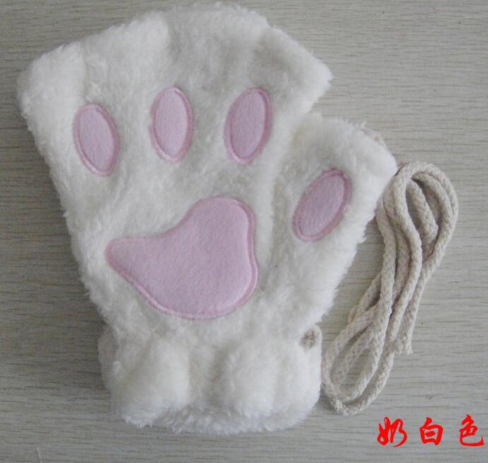 Vinter ljuvlig halv cover Paw Bear Cat Claw handskar Kort finger