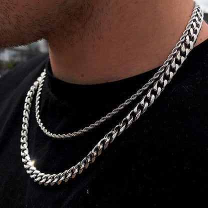 Temperament Fashion Cube Rope Chain Men Necklace